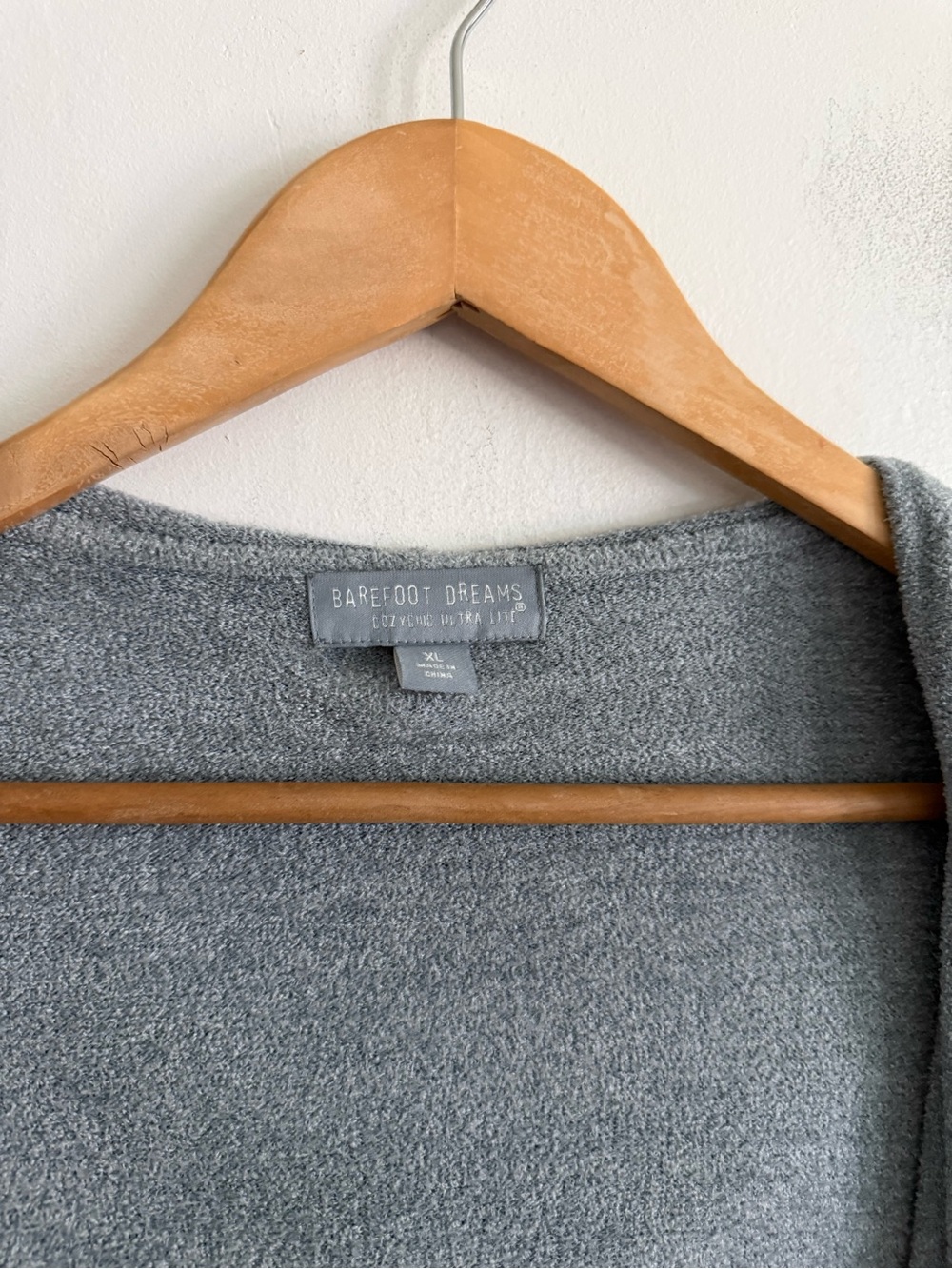 Barefoot Dreams CozyChic Ultra Lite Hooded Cardigan Gray XL - Picture 3 of 7